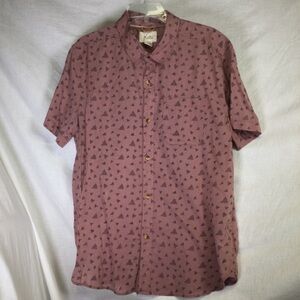Koto Mens Mauve Short Sleeve Collared Shirt Sz XL